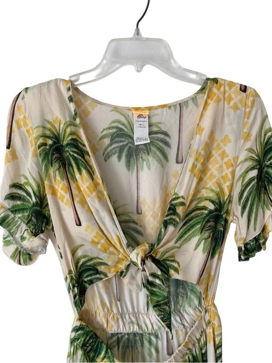 Agua Bendita Melanie Goa Dress Tropical Print size small Yellow Green - Picture 5 of 9